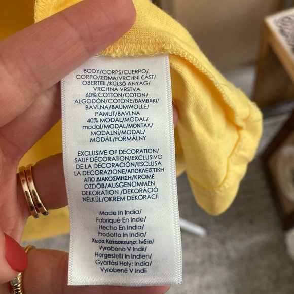 Women’s Chaps Yellow Ruffle Sleeve Tank - Picture 7 of 10